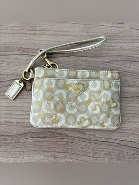 Coach 1941 Metallic Gold Signature Wristlet